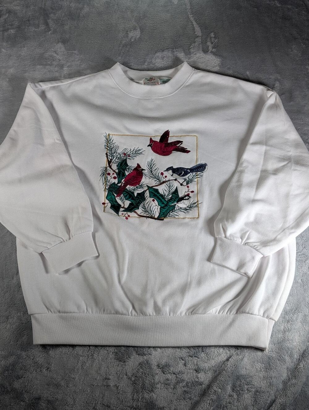Vintage Nature Cardinal NutCracker Sweatshirt Adult Large Christmas Embroidered